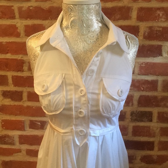 Bebe button front Tanya Dress w/collared neck. - Picture 2 of 8